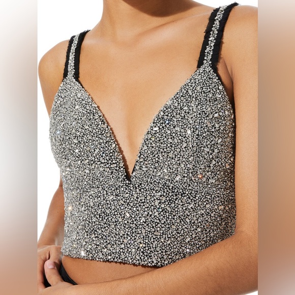 Alice and Olivia Carli Embellished Bra Top - Picture 2 of 11